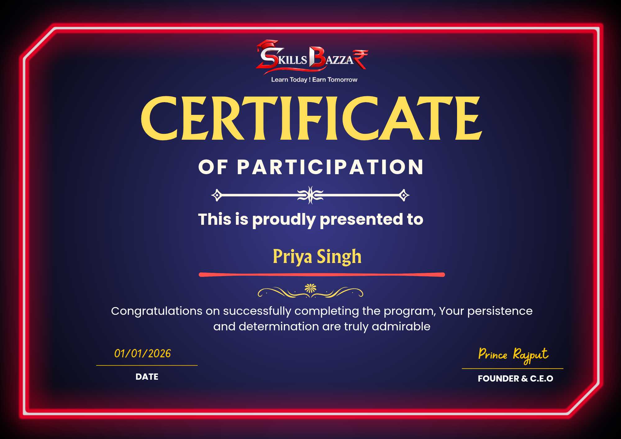 Certificate of Completion